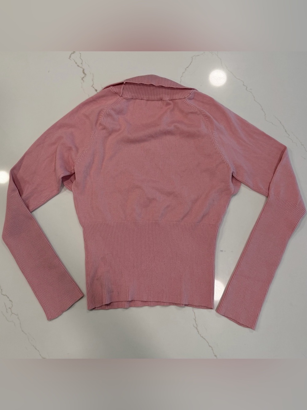 Pink Ribbed Sweater Top - Picture 4 of 5